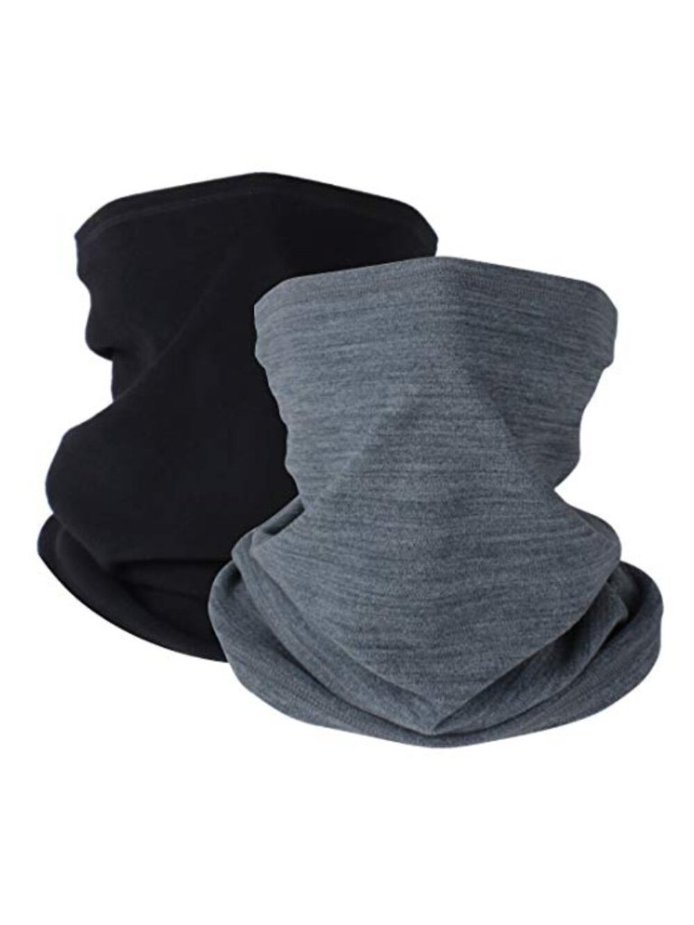 2 Pack Winter Neck Warmer Gaiter Soft Fleece Windproof Face Cover Scarf